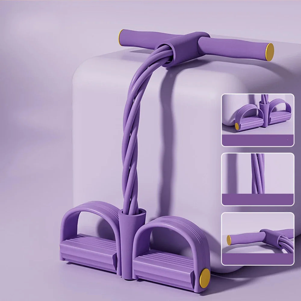 Home Fitness Equipment: 4-Tube Resistance Bands Yoga Pedal Puller for Stretching and Exercise, Leg Muscle Strengthening Tool