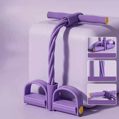 Home Fitness Equipment: 4-Tube Resistance Bands Yoga Pedal Puller for Stretching and Exercise, Leg Muscle Strengthening Tool