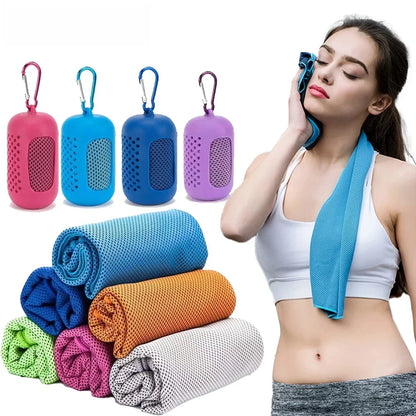 Cooling Towel Breathable Chilly Towel Sports Towel With Storage Box Yoga Towel Gym Towel for Indoor & Outdoor Activities
