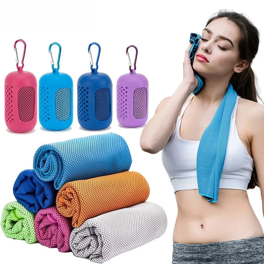 Cooling Towel Breathable Chilly Towel Sports Towel With Storage Box Yoga Towel Gym Towel for Indoor & Outdoor Activities